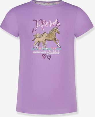 Salt And Pepper T-Shirt mit Pferde-Stickerei, Pailletten-Applikation M&auml;dchen Salt and Pepper violett