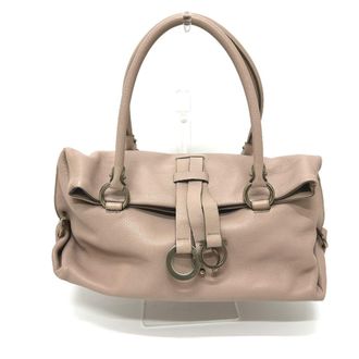 Ferragamo Gancini Pink Leather Shoulder Bag Tote Bag (Pre-Owned)