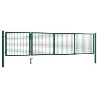 Berkfield Home Garden Gate Steel 350x75 cm Green
