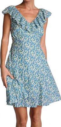 Sundays Embroidered Floral Cassie Dress In Blue