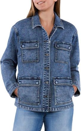 Wash Lab Denim Denim Rider Jacket in Turf Blue at Nordstrom, Size X-Small