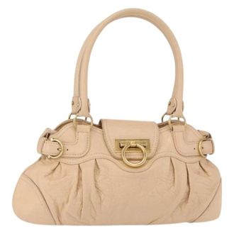 Ferragamo Pre-owned Handbags, female, Beige, Size: ONE SIZE Pre-owned Leather Handbag