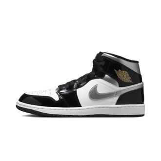Nike Jordan 1 Mid SE Patent - unisex - Sport - Veelkleurig - Maat: 46 EU Leer