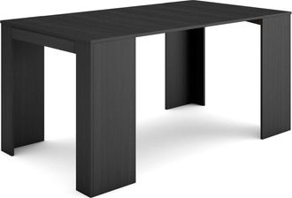 Skraut Home Mesa Consola Extensible, Mesa Comedor Plegable, 160, Para 8 Comensales, Comedor Y Cocina, Estilo Moderno, Negro - Skraut Home
