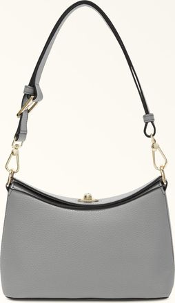 Furla Danae Shoulder Bag S Cenere Grey Keria Grained Calf Leather + Sidney Calf Leather Woman