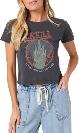 O'Neill Road Trippin Cotton Crop Graphic T-Shirt in Washed Black at Nordstrom, Size Xx-Large