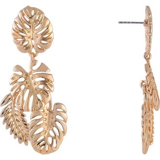Rachel Roy Monstera Leaf Drop Earrings in Gold at Nordstrom Rack