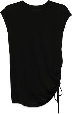 Less Canotta asimmetrica in seta - Nero