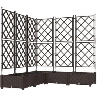 vidaXL Vidaxl - Maceta De Jard&iacute;n Con Enrejado 5 Pcs Marr&oacute;n 120 X 120 X 125.5 Cm