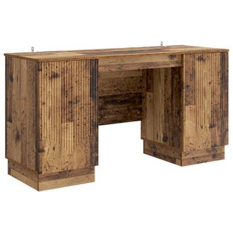vidaXL Escritorio Con Estante Madera Envejecida 142,5 X 50 X 75 Cm Vidaxl