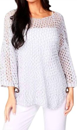 French Kyss Aimee Wooden Button Poncho In Slate