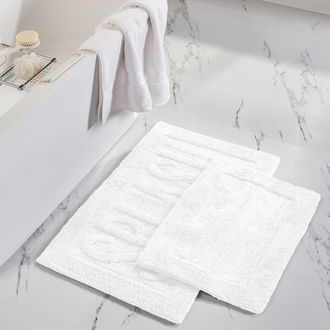 Modern Threads Cotton Bath Mat - Pack of 2 in White at Nordstrom Rack