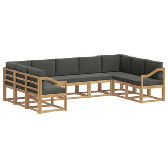 vidaXL Conjunto De Sof&aacute;s De Exterior 9 Pcs Blanco Y Antracita Vidaxl