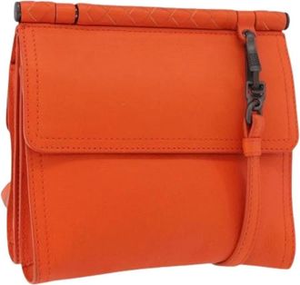 Bottega Veneta Pre-owned Cross Body Bags, female, Orange, Size: ONE SIZE Pre-owned Vintage Shoulder Bag