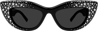 Gucci Cat eye zonnebril - Dames - Zonnebrillen - Zwart - 50 MM - Nylon - Accessoires