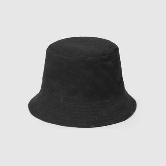 Gucci Reversible GG Canvas Bucket Hat, Size XL, Black