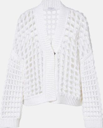 Brunello Cucinelli Open-knit cotton cardigan