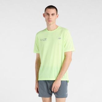 New Balance Hombre London Edition RC Essential T-Shirt en Verde, Poli&eacute;ster, Talla XL
