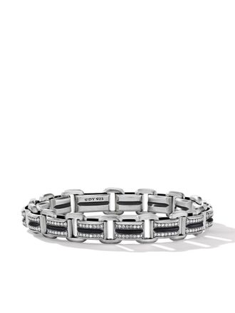 David Yurman Sterling zilveren Deco afgeschuinde schakelarmband (7.5mm)