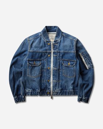 Levi's Women s sacai Blouson Jacket Washed Indigo