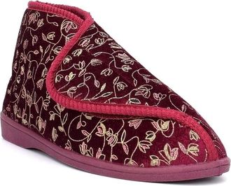 Generic Womens Washable Slippers Size 8 Touch Fastening Slippers Size 3 Washable Slipper Womens Bootie Slipper Touch Fastening Rubber Sole Sizes 3-8 Wine 8 UK