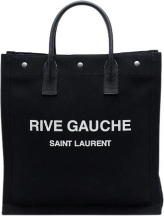 Saint Laurent Pre-owned Rive Gauche Tote Bag - Dames - Vintage Shopper - Zwart - ONE Size - Leer - Vintage