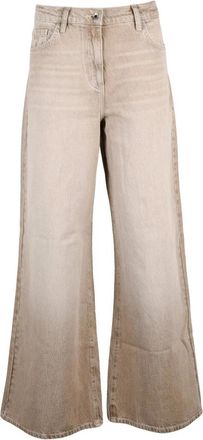 Patrizia Pepe Delav&egrave; Wijde Jeans - Dames - Loose Fit Jeans - Beige - W25 - Katoen - Jeans