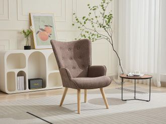 Vente-Unique Poltrona in Tessuto Tortora - VATELY