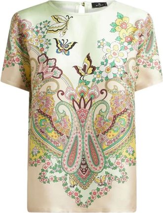 Etro Graphic T-shirt - Dames - T-shirts - Veelkleurig - M - Katoen - Tops