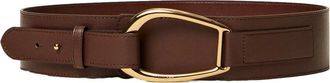 Twinset Cintura in Pelle a Vita Alta con Fibbia - - Accessories - unisex - Marrone - S
