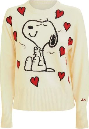 Sun 68 Truien & Vesten, Dames, Wit, M, Wol, Witte Winter Peanuts Trui