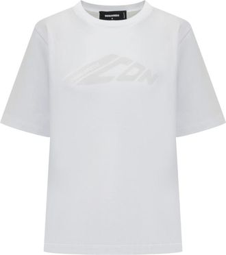 Dsquared2 White Logo Crew Neck T-Shirt