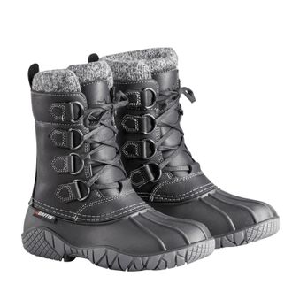 Baffin Womens Baffin Yellowknife Cuff Black Leather Insulated Snow Boots zogg804