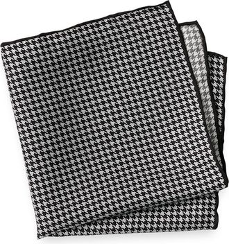 Paul Fredrick Houndstooth Silk Pocket Square