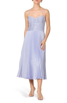 ASTR the Label Shionagh Pleated A-Line Dress in Powder Blue at Nordstrom Rack, Size X-Small
