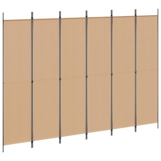 vidaXL Divisor De Habitaci&oacute;n De 6 Paneles Beige 300 X 220 Cm Tela Vidaxl