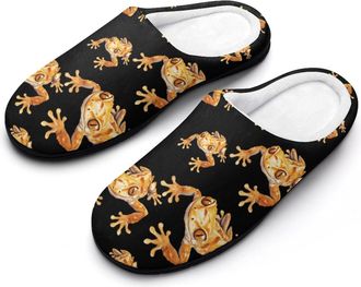 Generic Crested Gecko Cotton Slippers for Women Indoor Outdoor Slipper Slip-On Memory Foam Home Shoes
