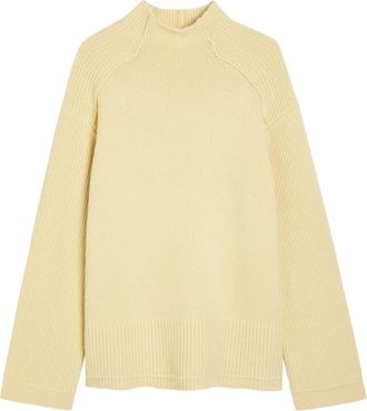 Maria McManus ribbed funnel-neck sweater - Geel