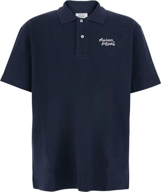 Maison Kitsun&eacute; Handwriting Comfort Polo - Heren - Polos - Blauw - L - Katoen - Tops