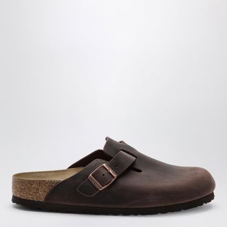 Birkenstock Sabot Boston marrone Habana in pelle oliata