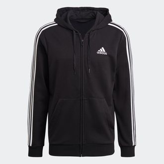 adidas Mens adidas Essentials French Terry 3-Stripes Full-Zip Hoodie