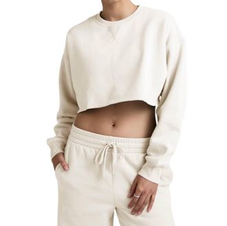 Beyond Yoga Luxefleece Boxy Pullover In Fresh Snow