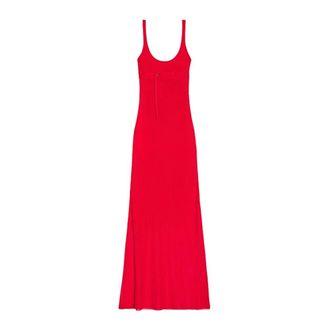 Jacquemus La Robe Maille Oranger Jersey - Dames - Kleedjes - Rood - M - Kleedjes