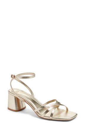 BP. Isabelle Heel Ankle Strap Sandal in Gold Light Metallic at Nordstrom, Size 8.5