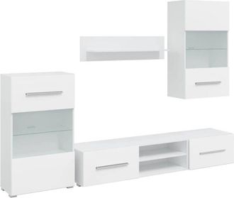 vidaXL Vidaxl - Muebles para tv 5 piezas con iluminación led blanco mate