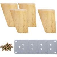 OEM Juego De 4 Patas De 6 Cm Para Mesas De Madera Con Patas Angulares, Incluye Placas De Montaje Y Tornillos - Crezuo