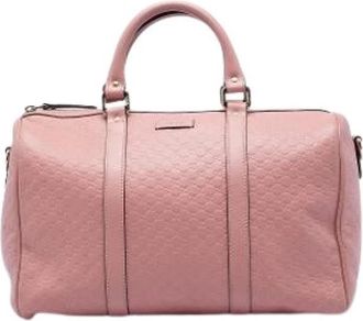 Gucci Pre-owned Leather gucci-bags - Dames - Vintage Weekendtas - Roze - ONE Size - Vintage