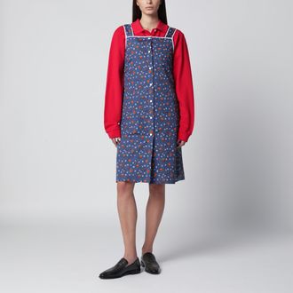 Miu Miu Poplin dress with blue/orange floral print