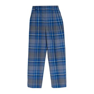 Marni Broeken, Dames, Blauw, S, Wol, Geruite broek