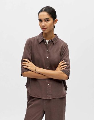 Object Camicia di jeans marrone foca
